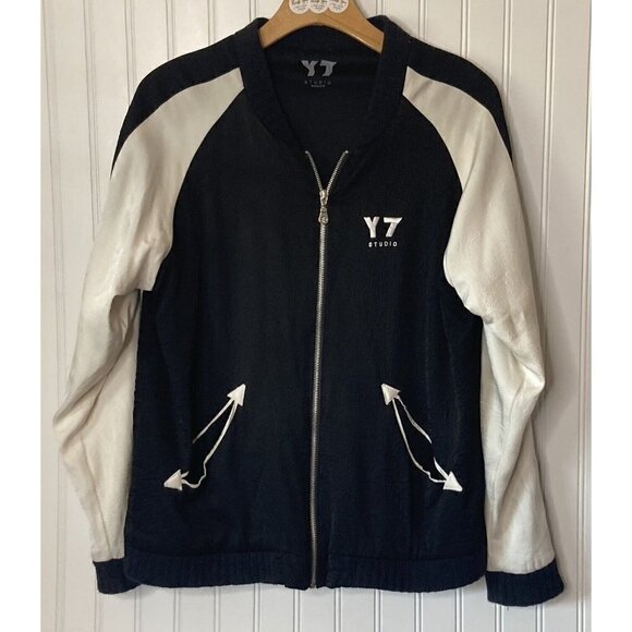 Y7 Studio Flowtorious B.I.G. Biggie-Yogi Black White Front Zip Bomber Jacket-M - Picture 2 of 13